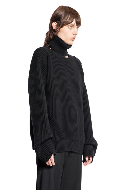 ANN DEMEULEMEESTER MAN BLACK KNITWEAR