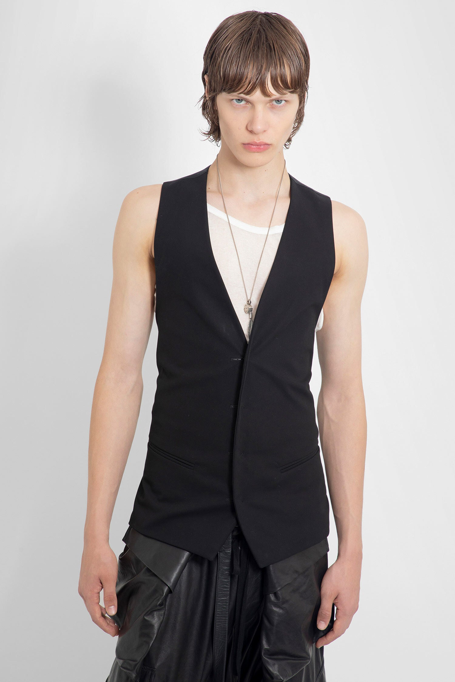 ANN DEMEULEMEESTER MAN BLACK WAISTCOATS