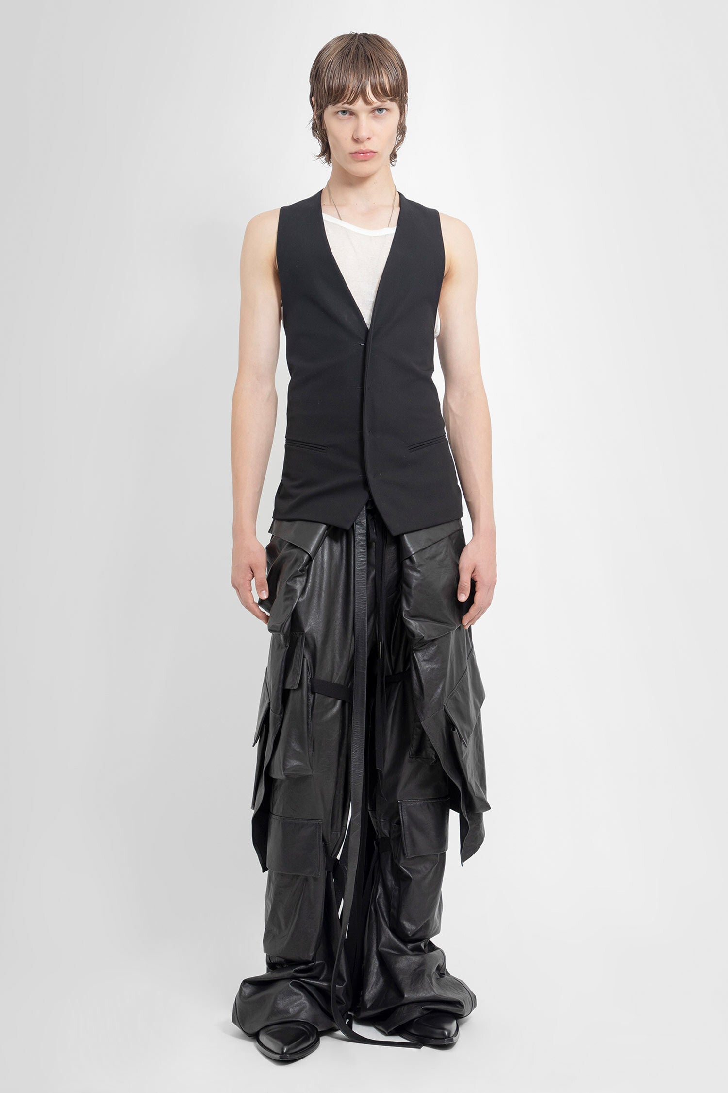 ANN DEMEULEMEESTER MAN BLACK WAISTCOATS