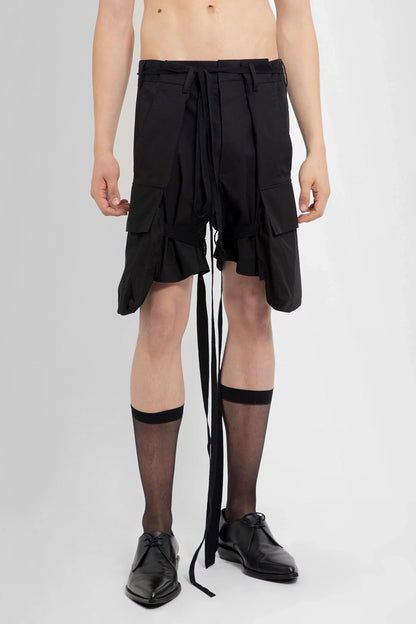 ANN DEMEULEMEESTER MAN BLACK SHORTS & SKIRTS