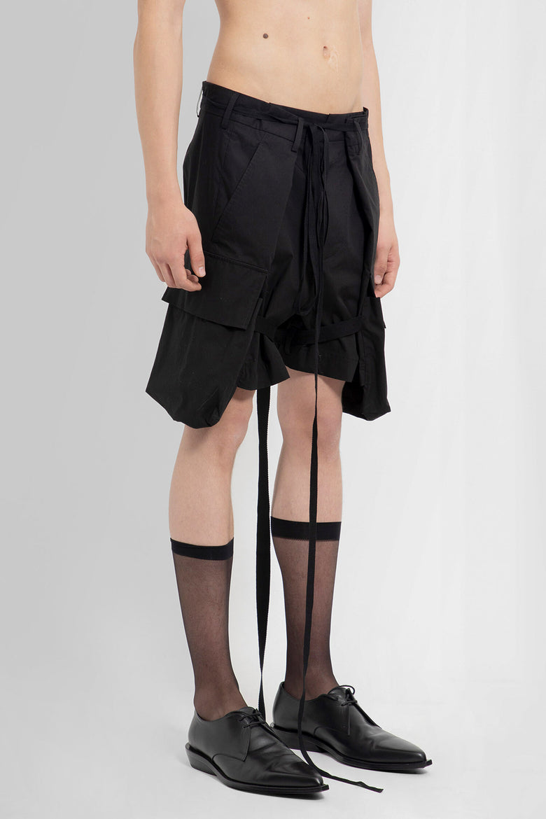 ANN DEMEULEMEESTER MAN BLACK SHORTS & SKIRTS