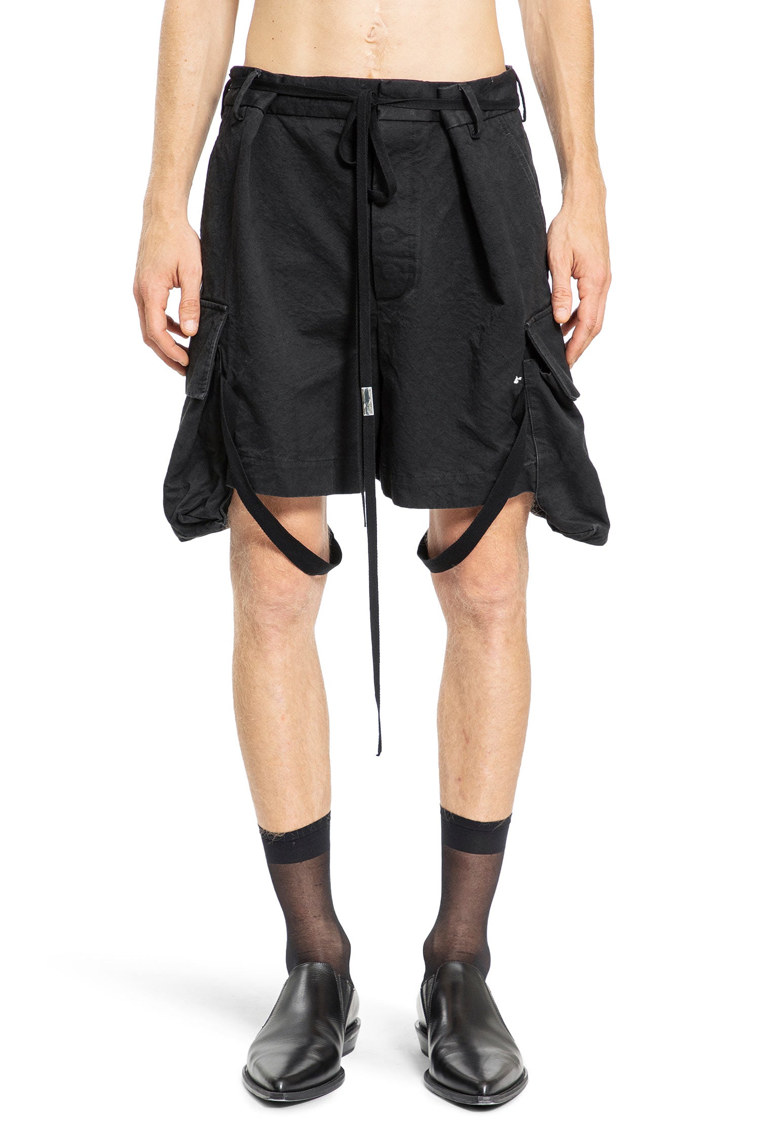 ANN DEMEULEMEESTER MAN BLACK SHORTS & SKIRTS