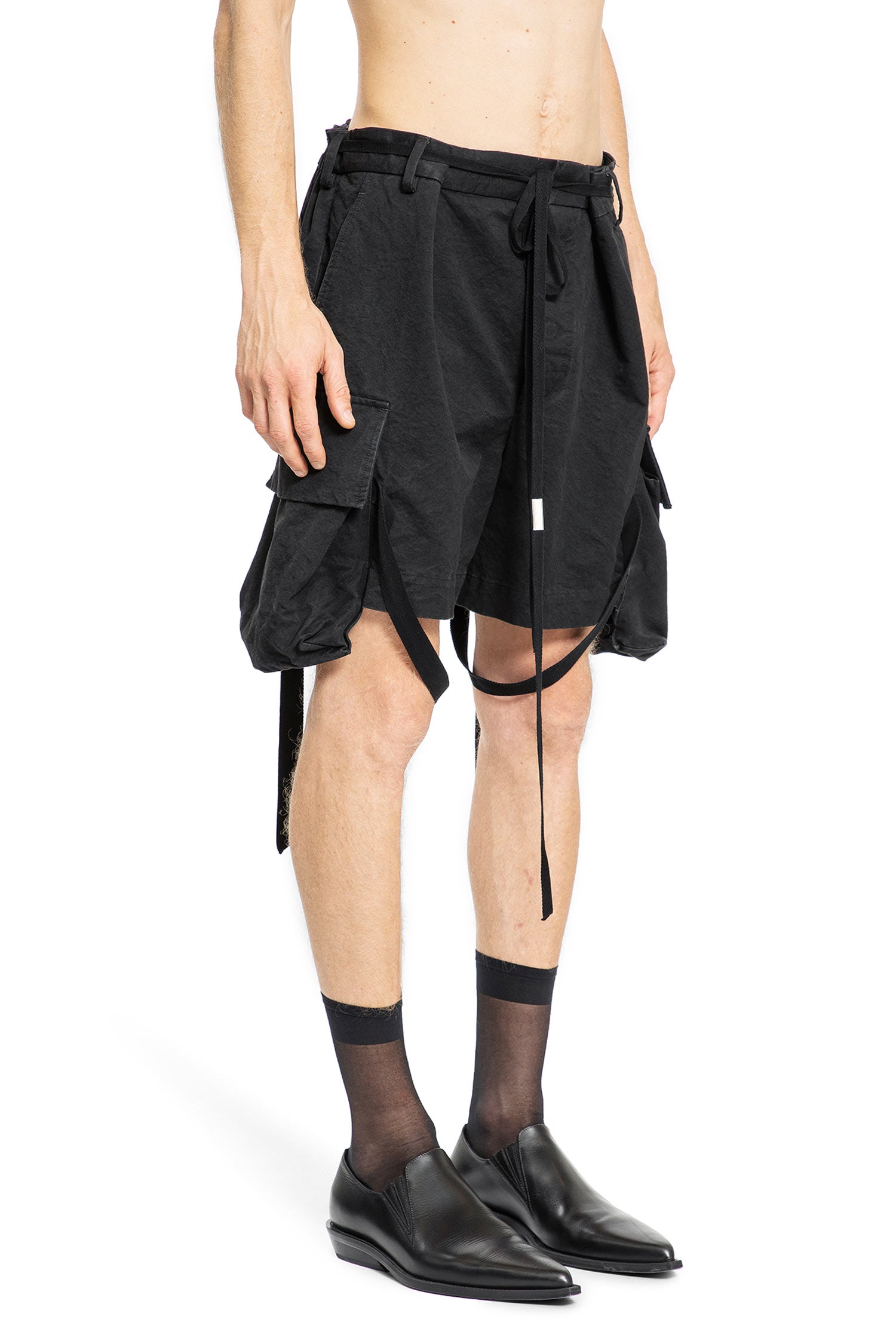 ANN DEMEULEMEESTER MAN BLACK SHORTS & SKIRTS