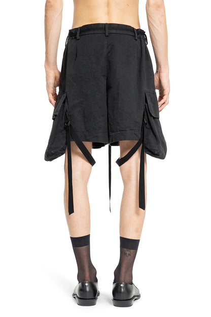 ANN DEMEULEMEESTER MAN BLACK SHORTS & SKIRTS