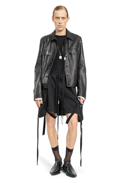 ANN DEMEULEMEESTER MAN BLACK SHORTS & SKIRTS