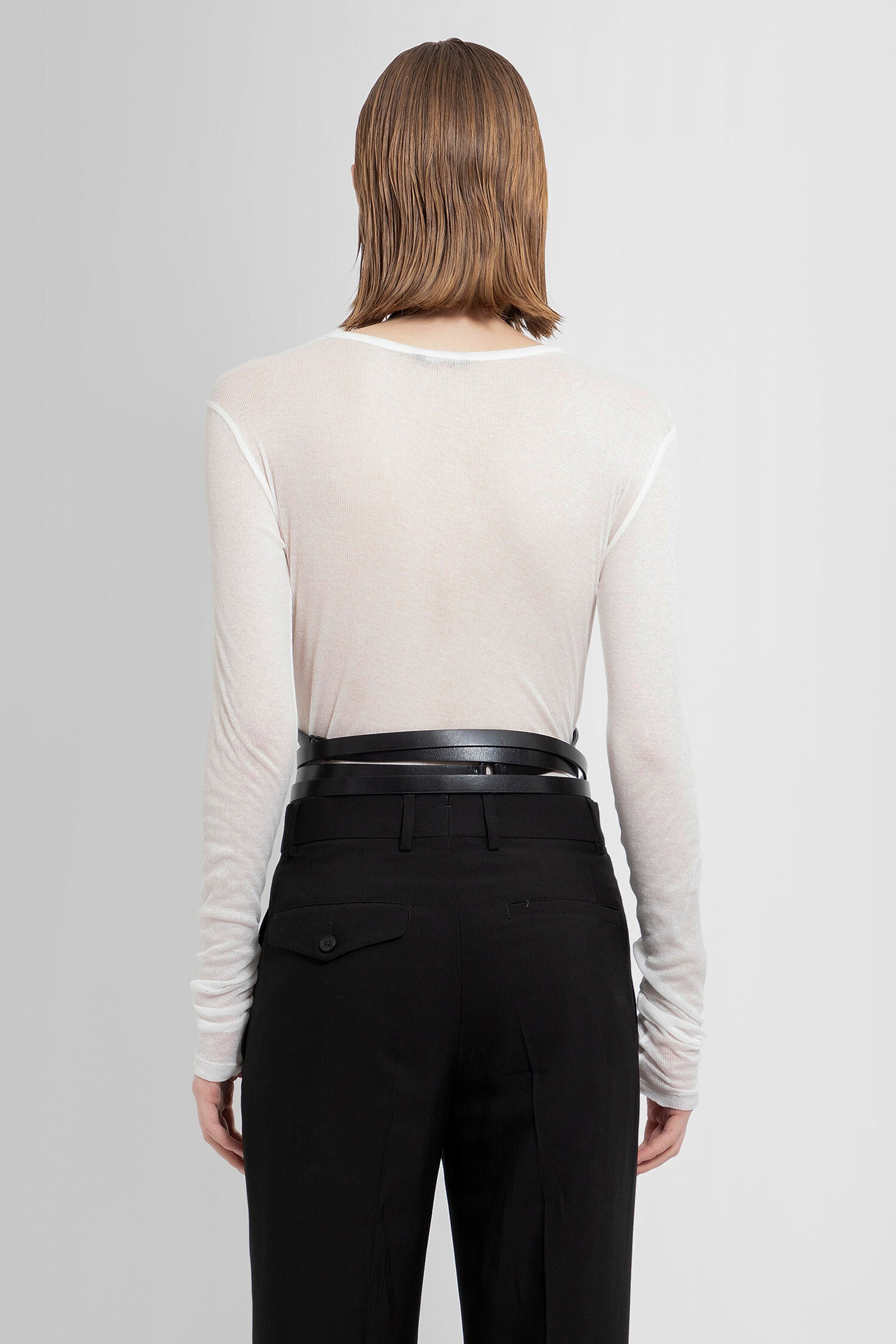 ANN DEMEULEMEESTER UNISEX BLACK BELTS