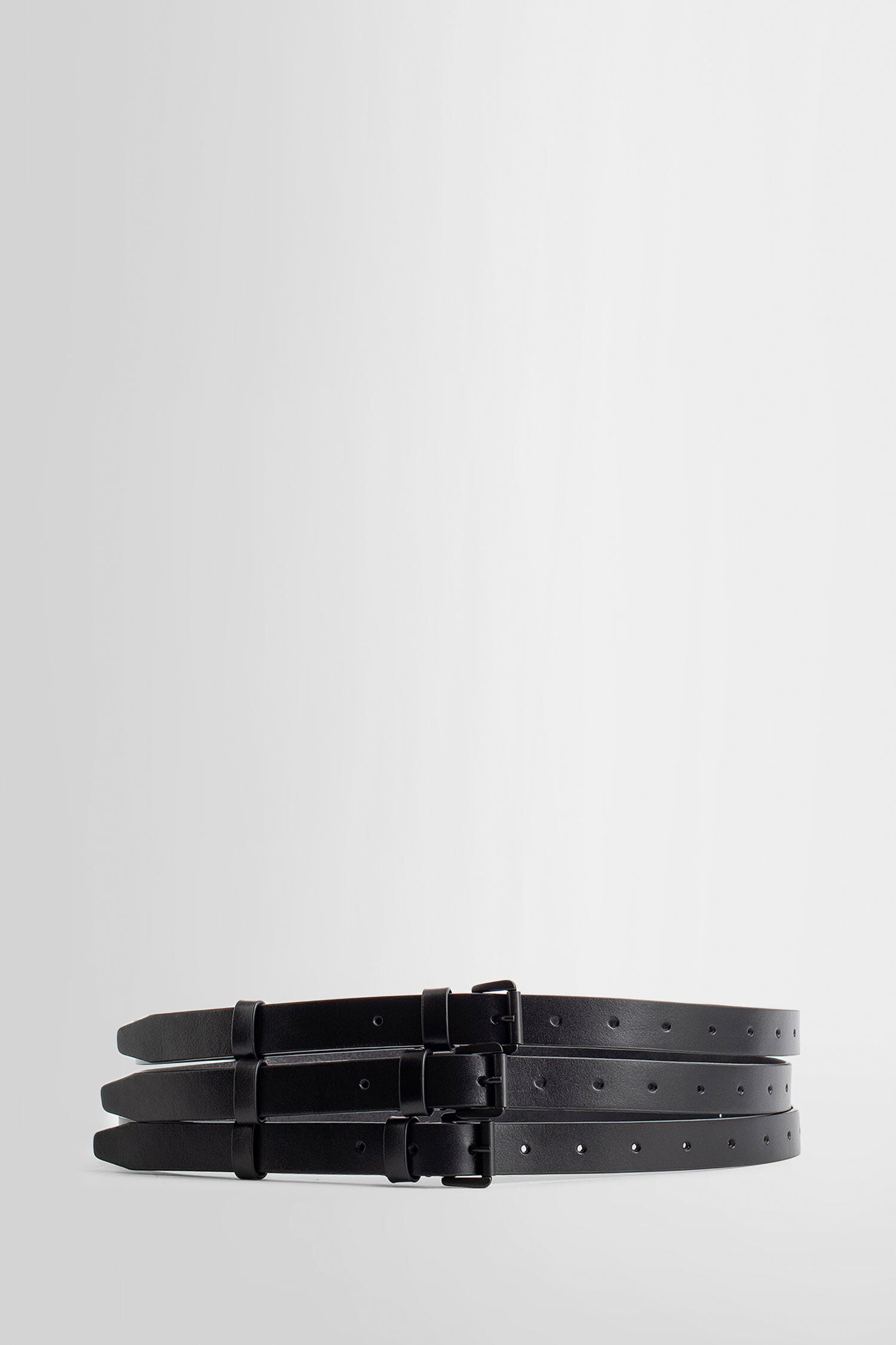 ANN DEMEULEMEESTER UNISEX BLACK BELTS