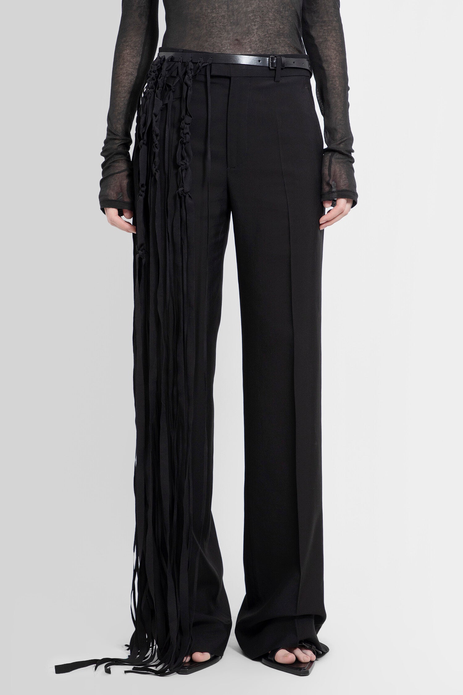 ANN DEMEULEMEESTER UNISEX BLACK BELTS