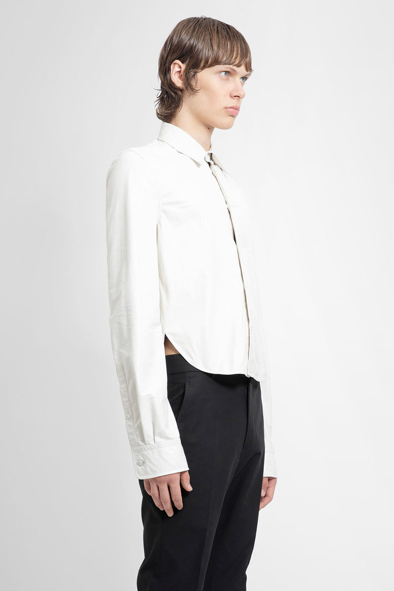 ANN DEMEULEMEESTER MAN WHITE LEATHER JACKETS