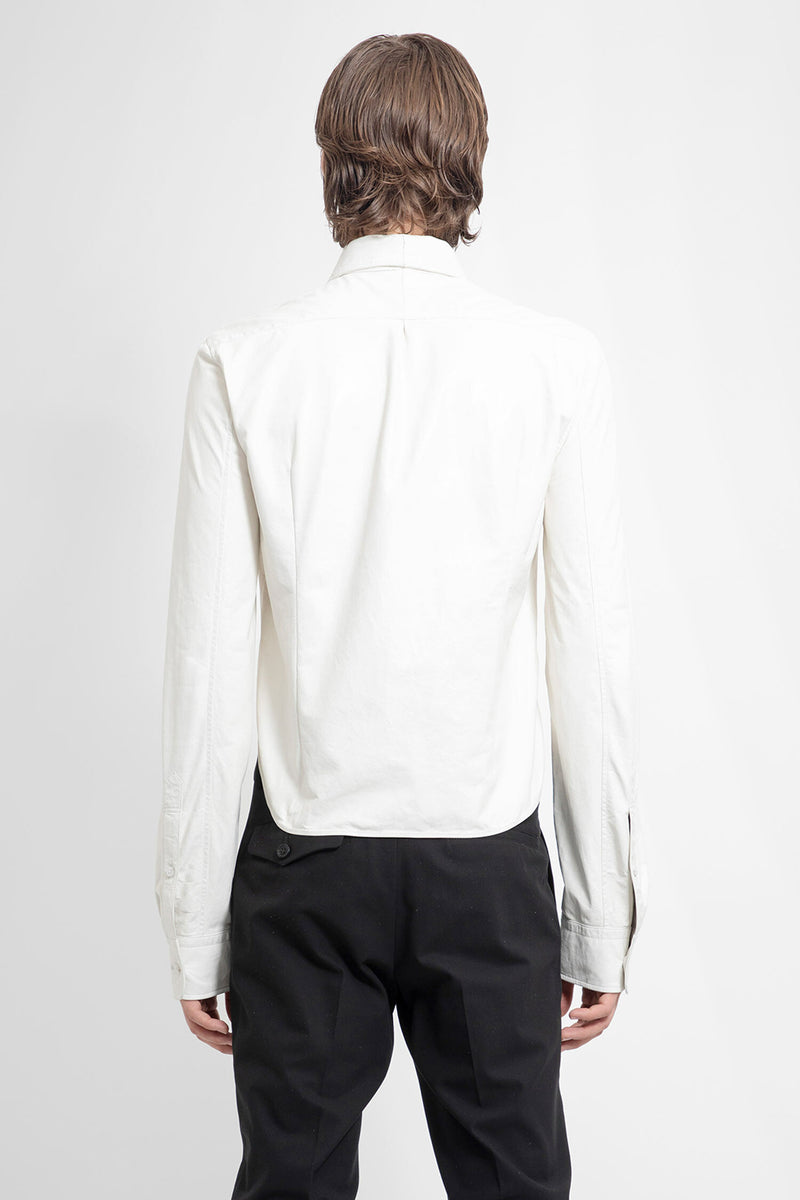ANN DEMEULEMEESTER MAN WHITE LEATHER JACKETS
