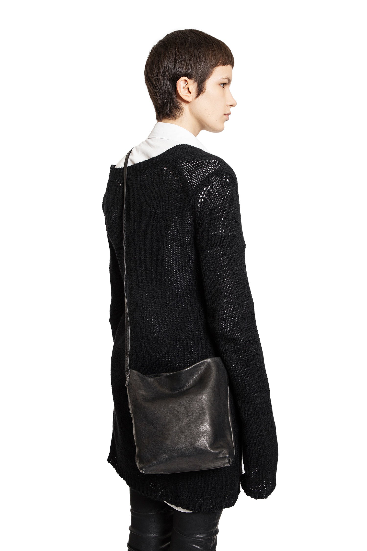 ANN DEMEULEMEESTER UNISEX BLACK CROSSBODY BAGS