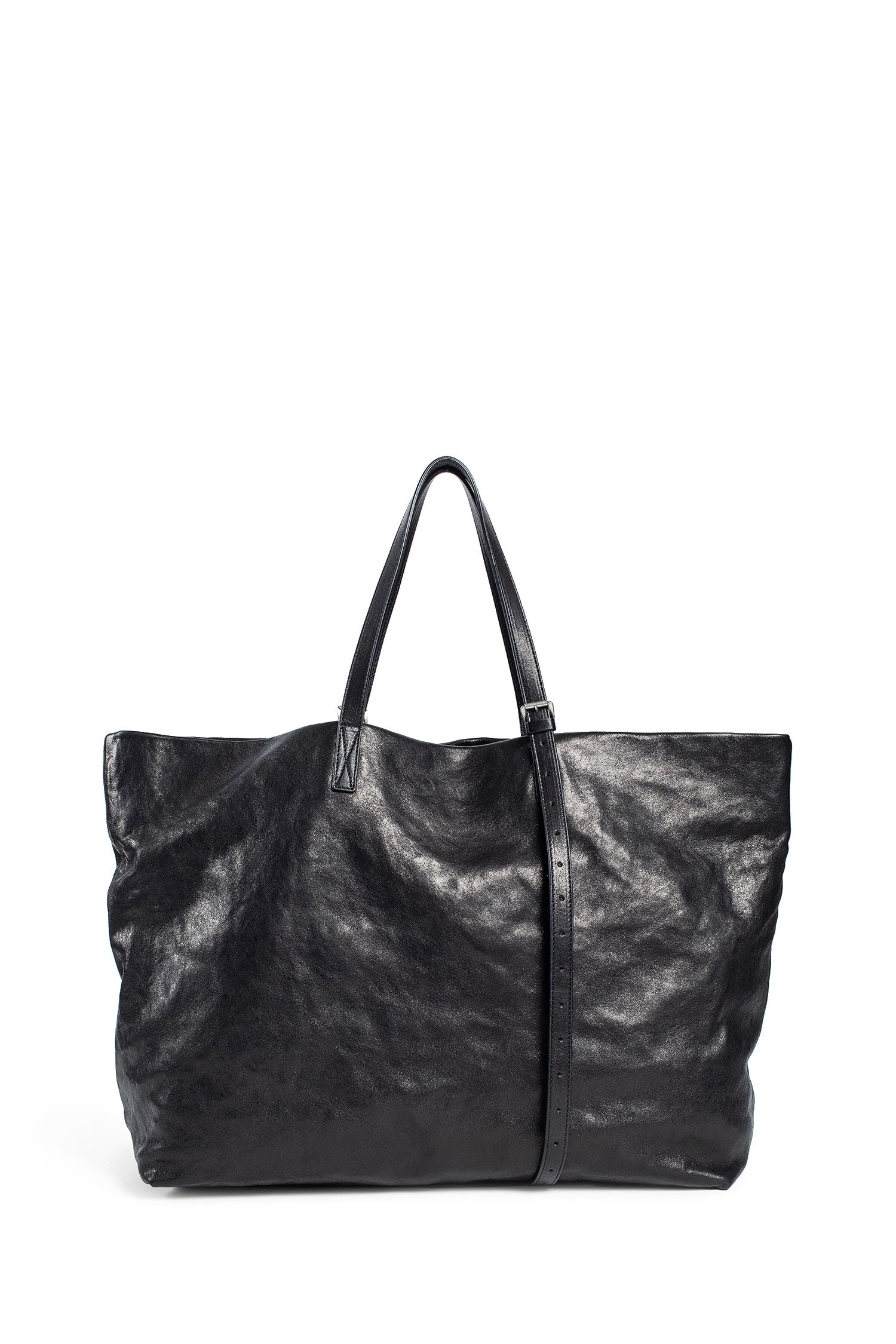 ANN DEMEULEMEESTER UNISEX BLACK TOTE BAGS