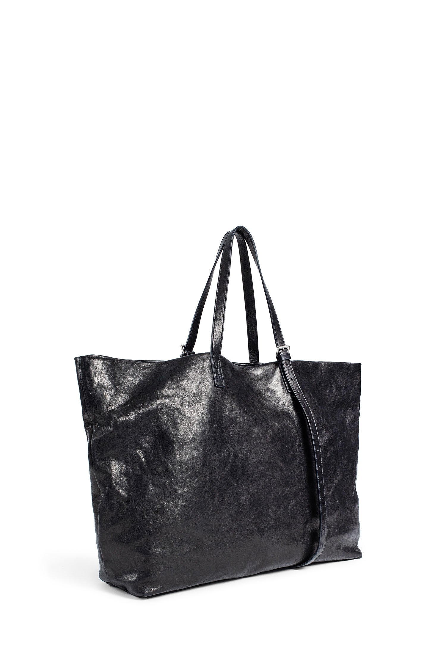 ANN DEMEULEMEESTER UNISEX BLACK TOTE BAGS