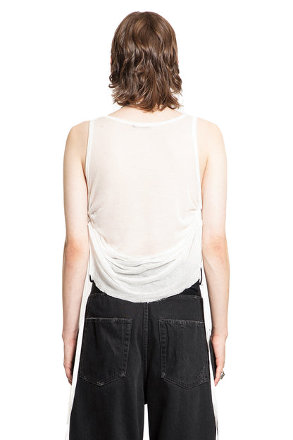 ANN DEMEULEMEESTER MAN OFF-WHITE T-SHIRTS & TANK TOPS