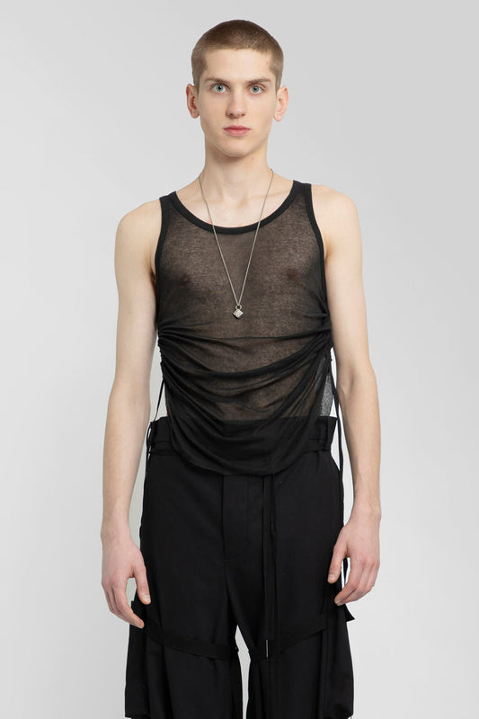 ANN DEMEULEMEESTER MAN BLACK T-SHIRTS & TANK TOPS