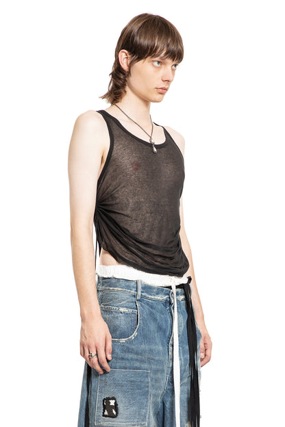 ANN DEMEULEMEESTER MAN BLACK T-SHIRTS & TANK TOPS