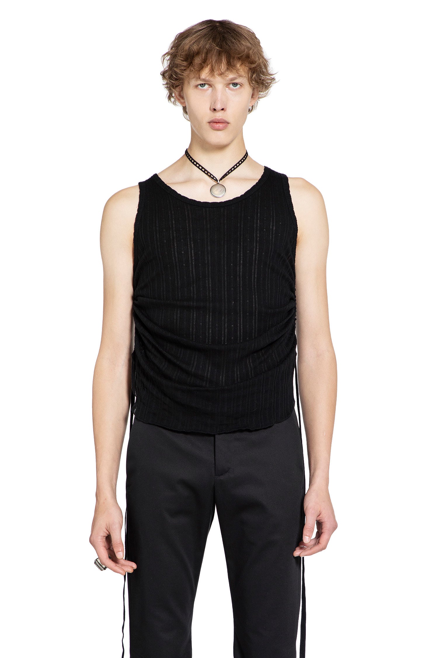 Boris Wrinkled Cropped Tank Top