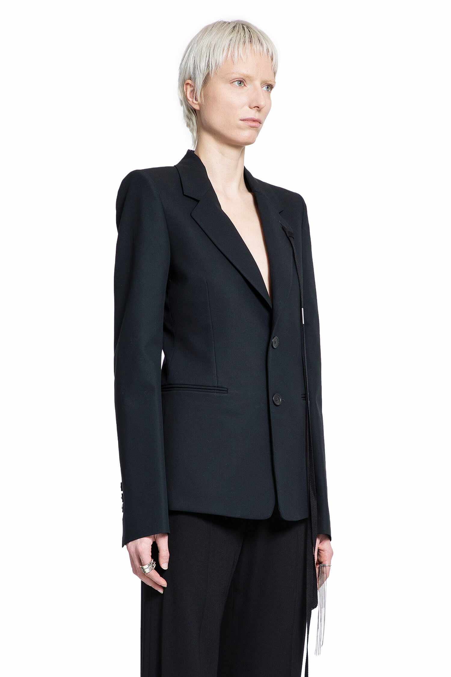 ANN DEMEULEMEESTER WOMAN BLACK BLAZERS