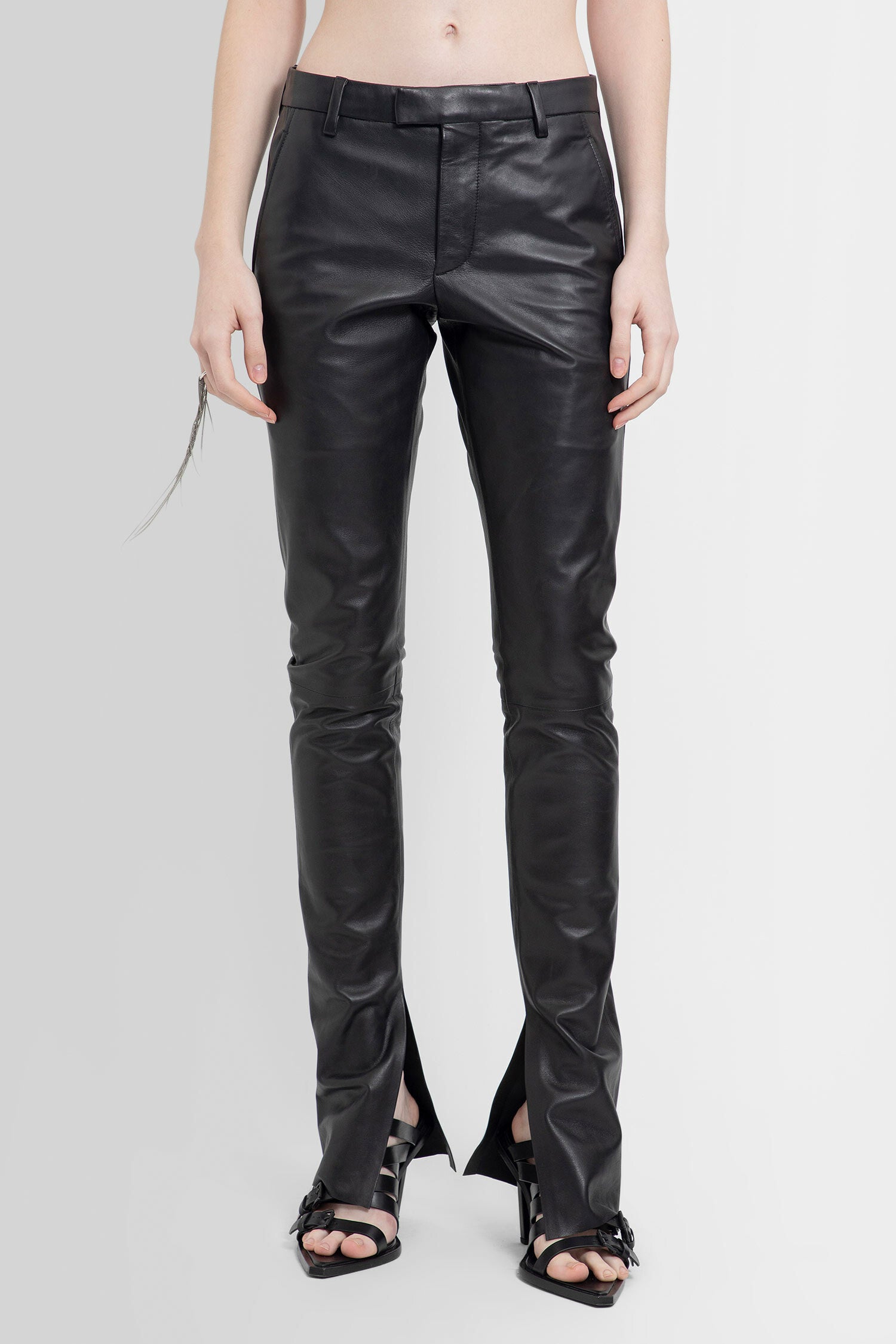 ANN DEMEULEMEESTER WOMAN BLACK TROUSERS