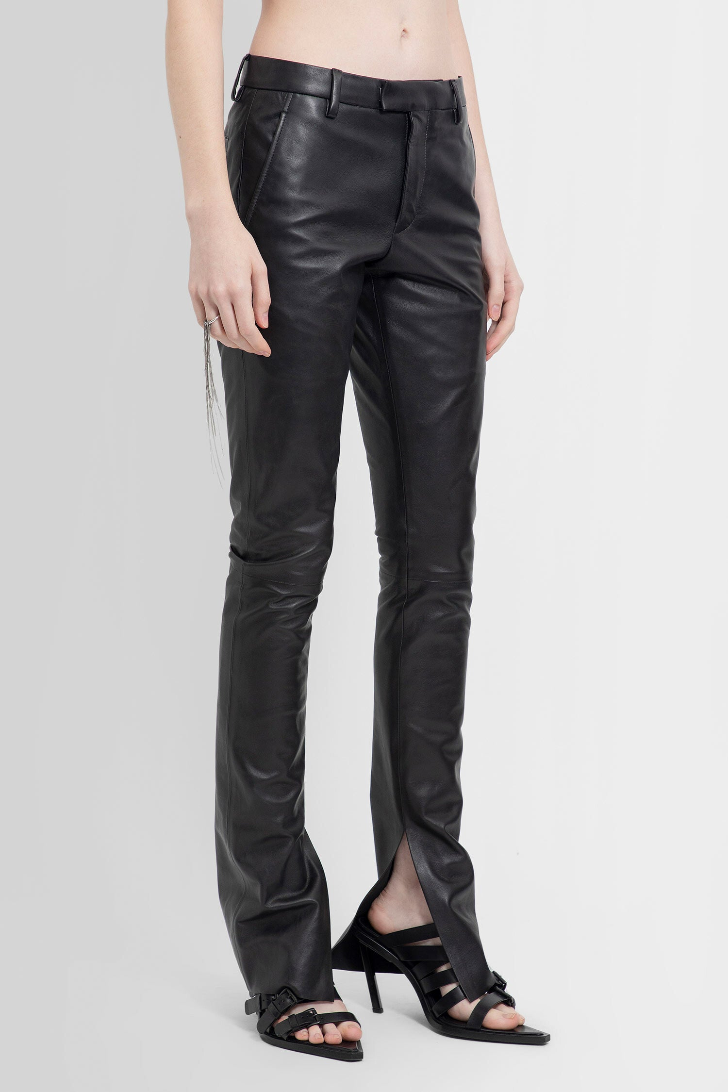 ANN DEMEULEMEESTER WOMAN BLACK TROUSERS