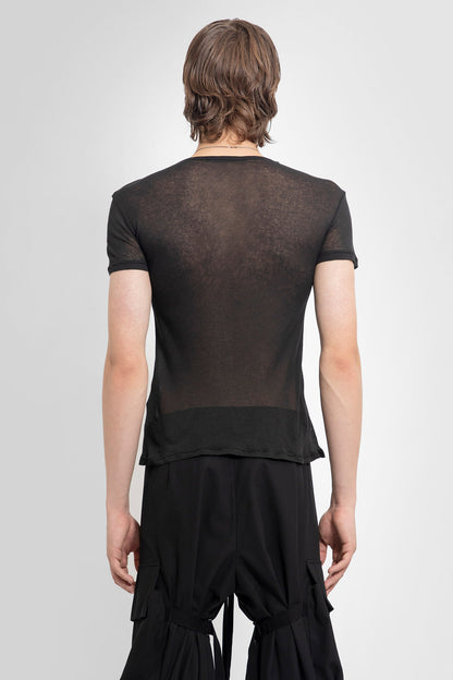 ANN DEMEULEMEESTER MAN BLACK T-SHIRTS