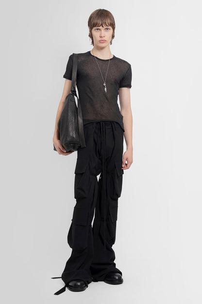 ANN DEMEULEMEESTER MAN BLACK T-SHIRTS