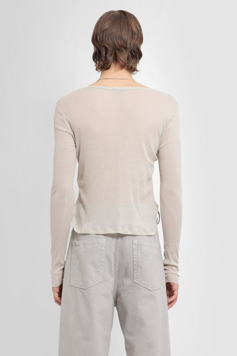 ANN DEMEULEMEESTER MAN BEIGE T-SHIRTS & TANK TOPS