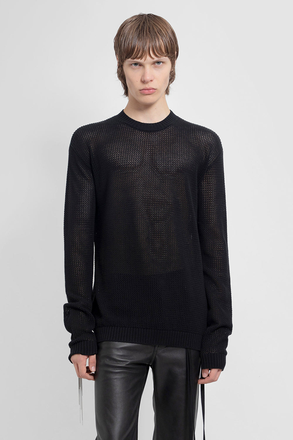 ANN DEMEULEMEESTER MAN BLACK KNITWEAR