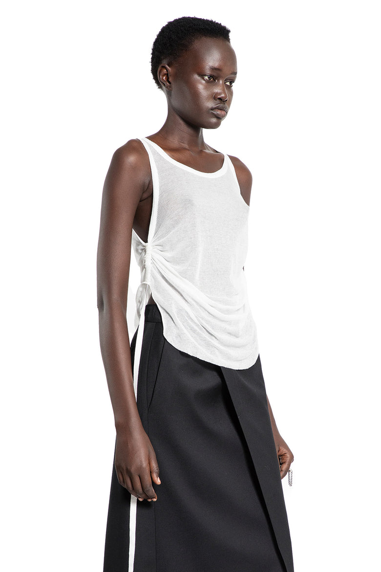 ANN DEMEULEMEESTER WOMAN OFF-WHITE T-SHIRTS & TANK TOPS