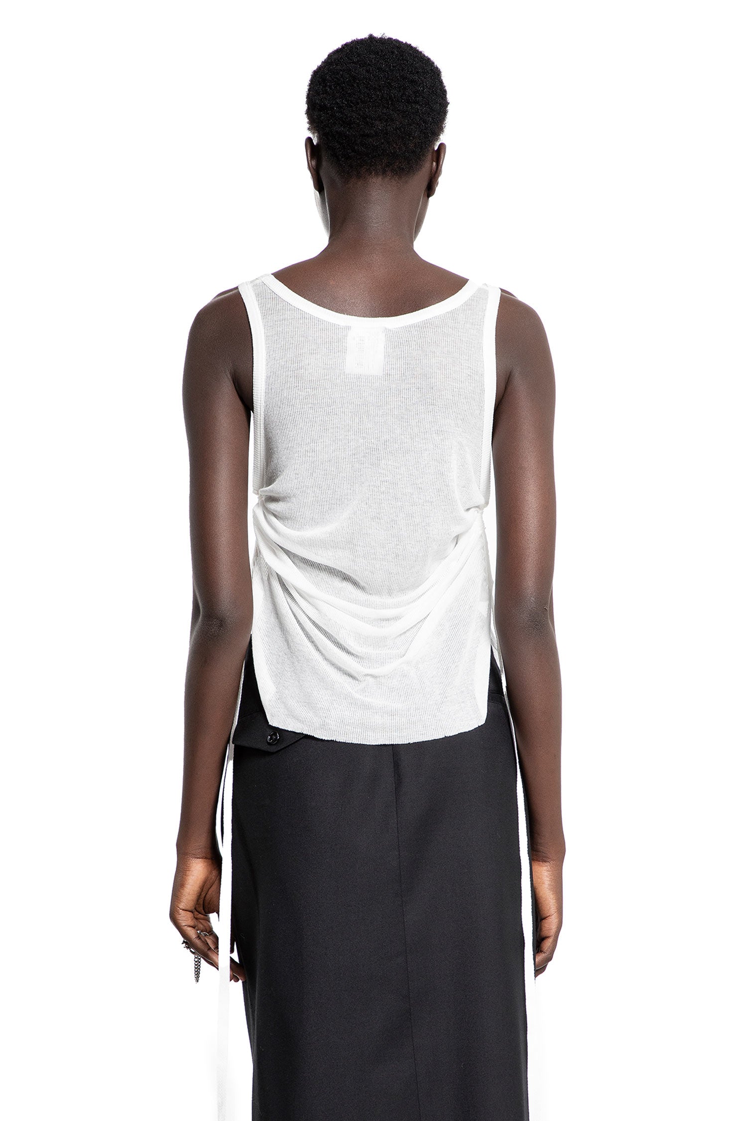 ANN DEMEULEMEESTER WOMAN OFF-WHITE T-SHIRTS & TANK TOPS