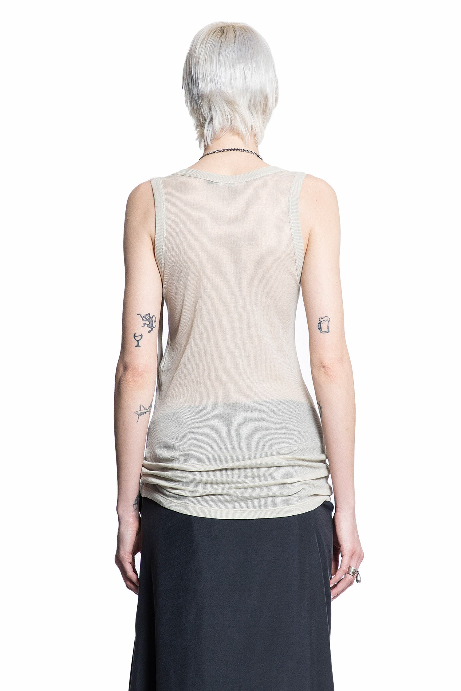 ANN DEMEULEMEESTER WOMAN BEIGE T-SHIRTS & TANK TOPS