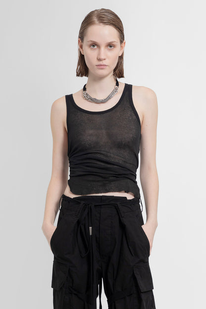 ANN DEMEULEMEESTER WOMAN BLACK T-SHIRTS & TANK TOPS