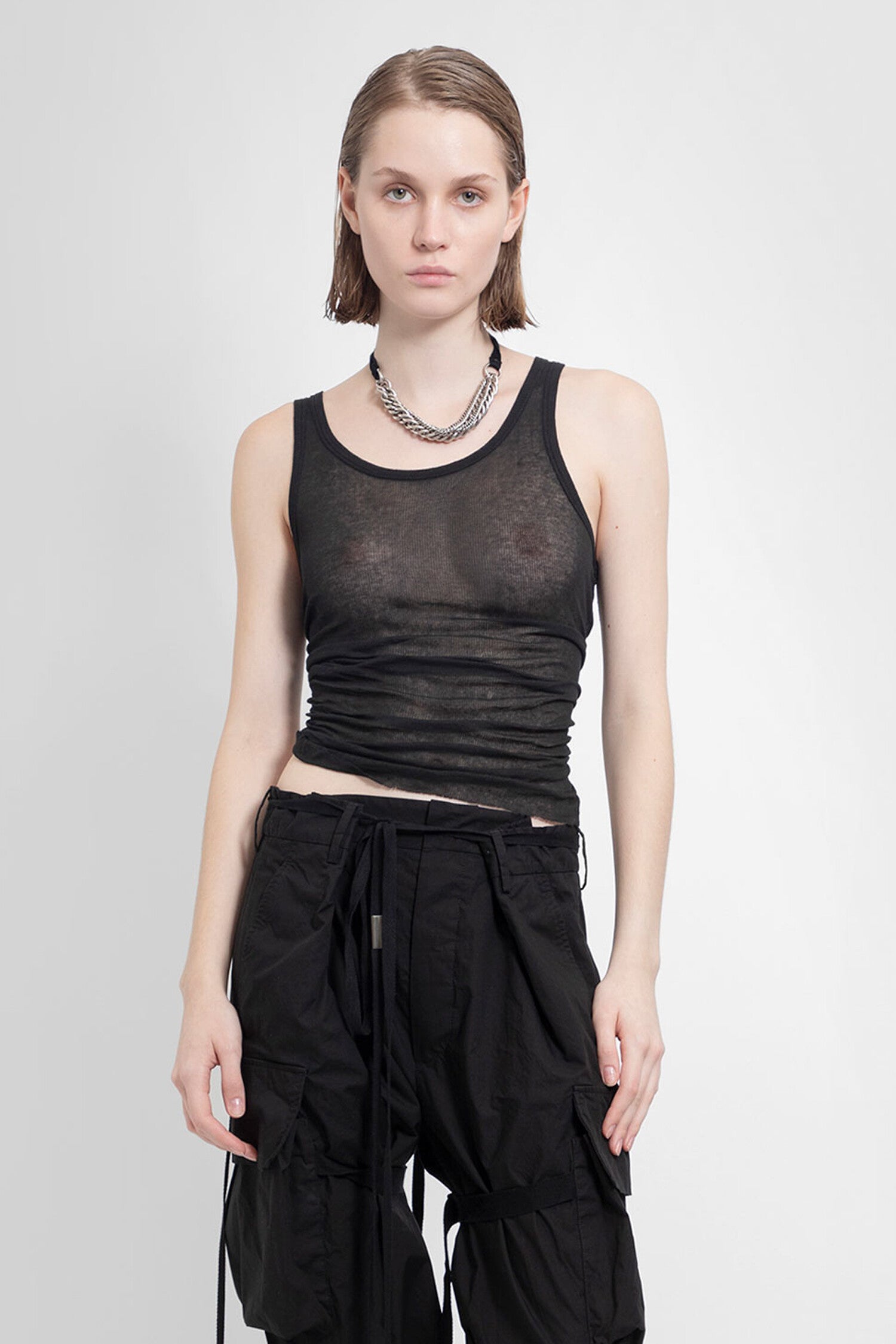 ANN DEMEULEMEESTER WOMAN BLACK T-SHIRTS & TANK TOPS