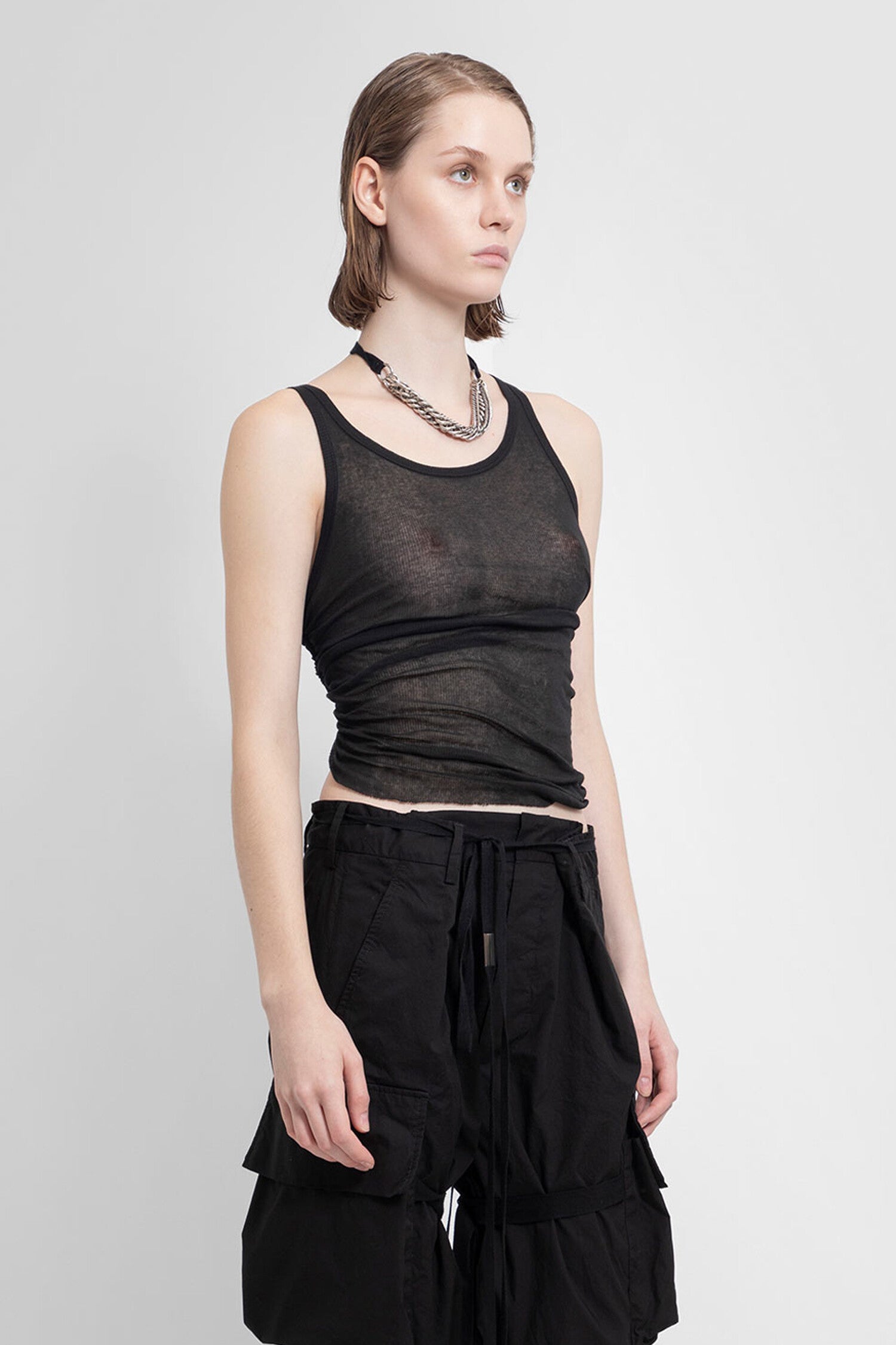 ANN DEMEULEMEESTER WOMAN BLACK T-SHIRTS & TANK TOPS