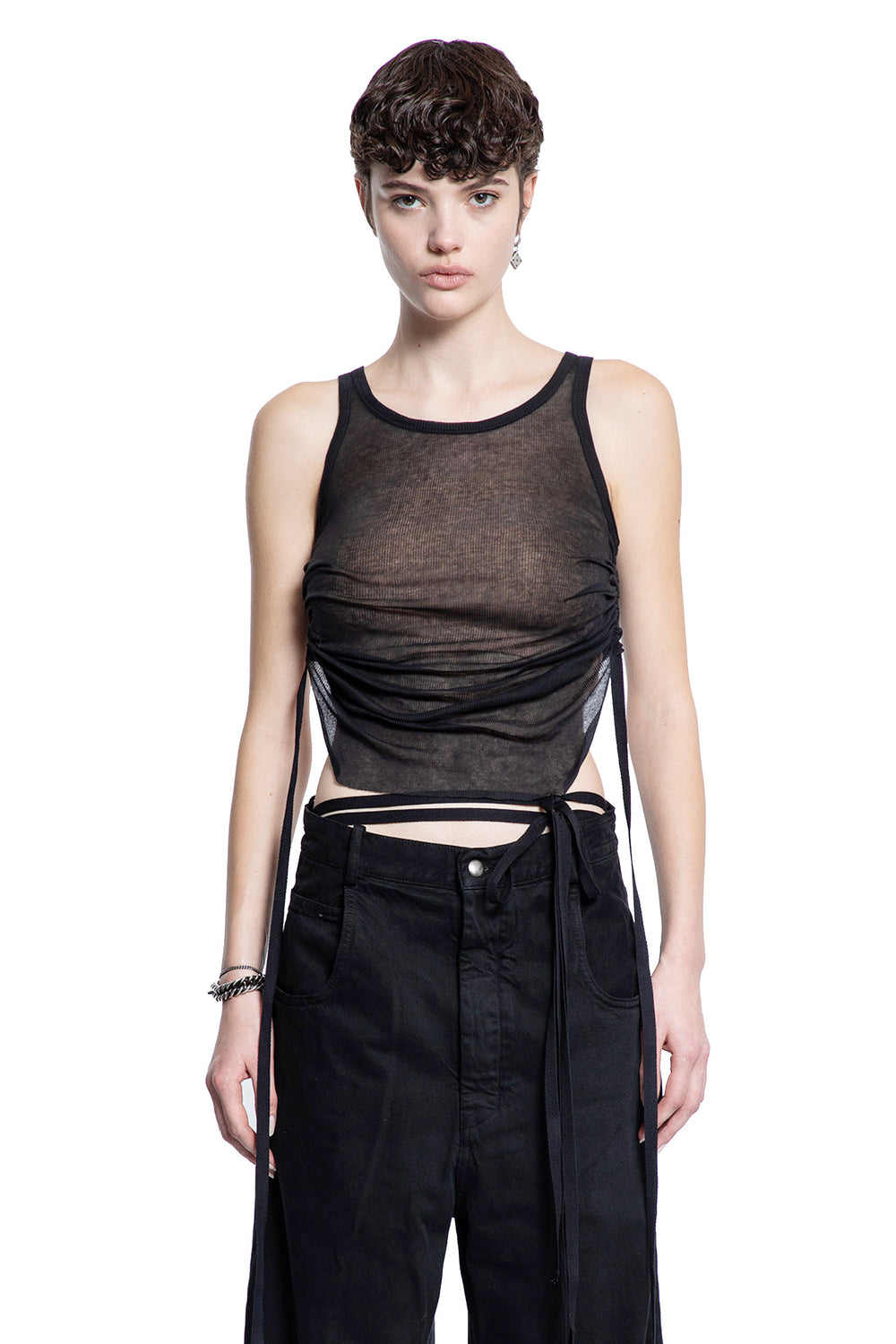 ANN DEMEULEMEESTER WOMAN BLACK T-SHIRTS & TANK TOPS