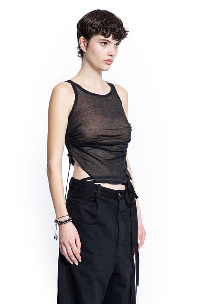 ANN DEMEULEMEESTER WOMAN BLACK T-SHIRTS & TANK TOPS