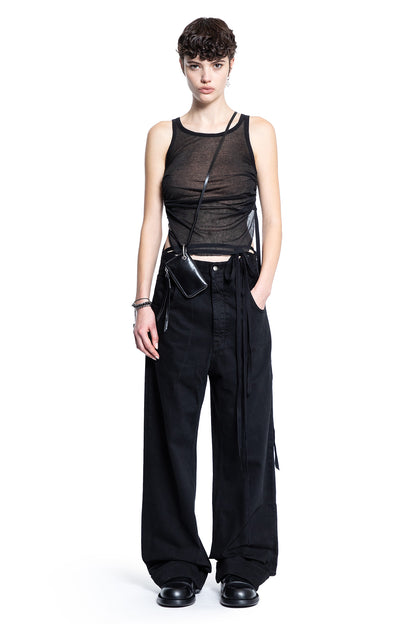 ANN DEMEULEMEESTER WOMAN BLACK T-SHIRTS & TANK TOPS