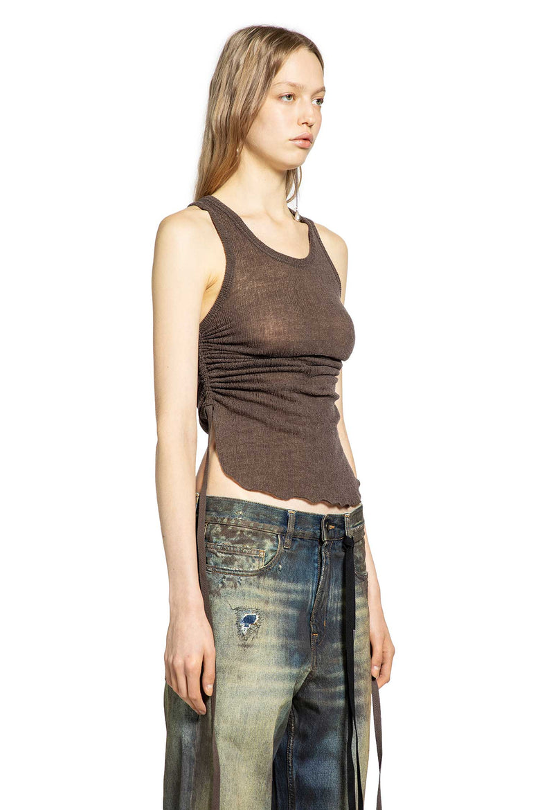 Mara Wrinkled Cropped Tank Top