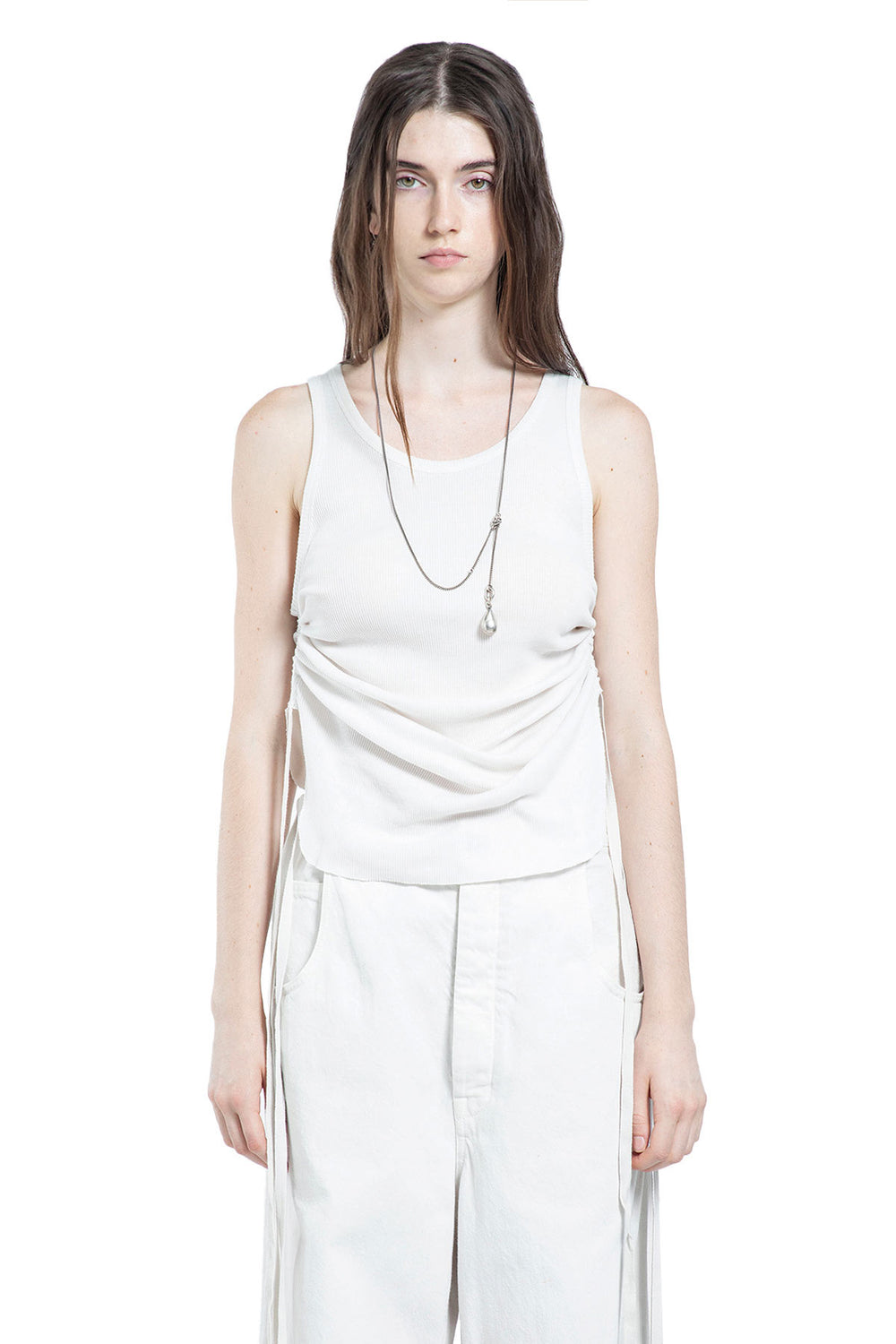 ANN DEMEULEMEESTER Mara Wrinkled Cropped Tank Top woman