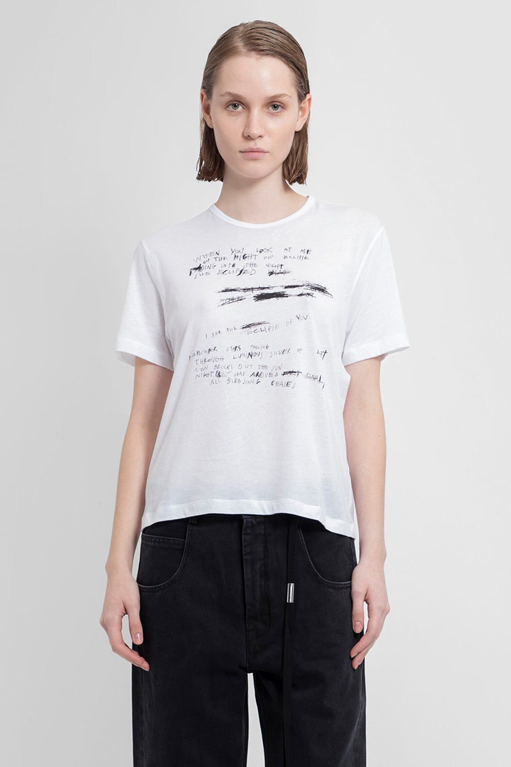 ANN DEMEULEMEESTER WOMAN WHITE T-SHIRTS & TANK TOPS