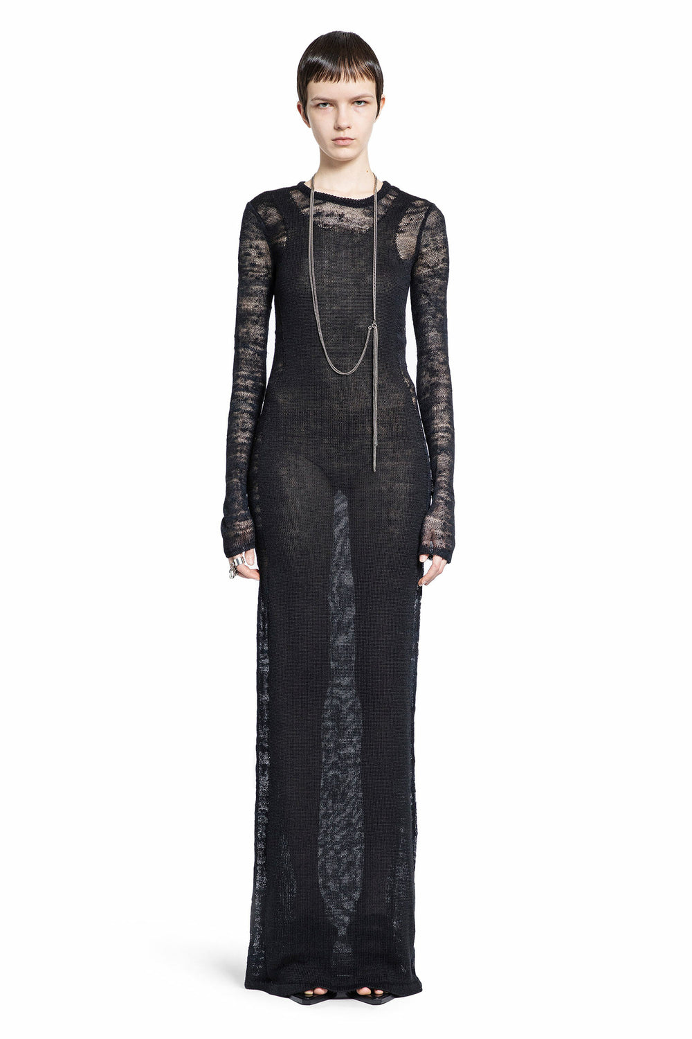 ANN DEMEULEMEESTER WOMAN BLACK DRESSES