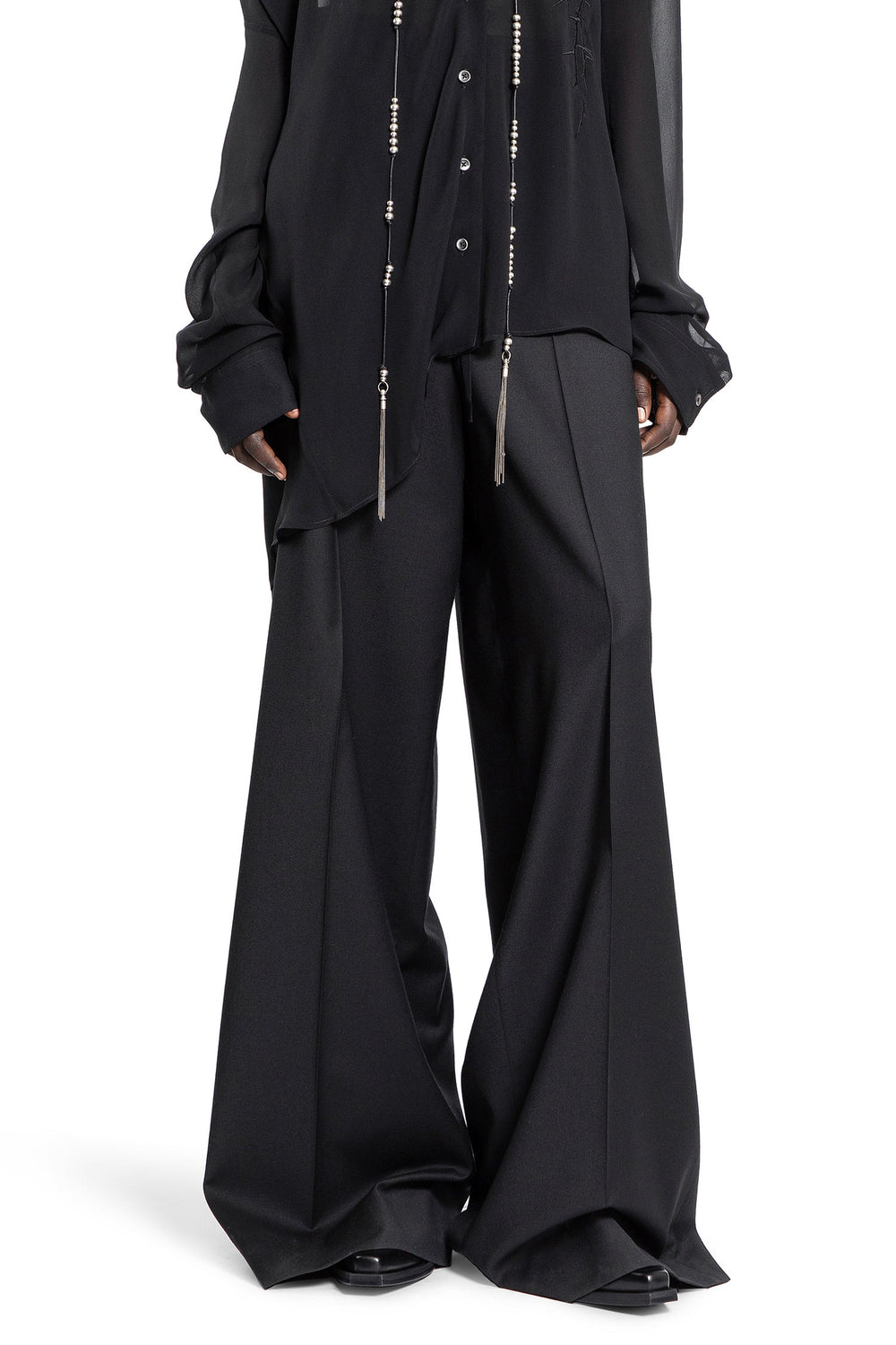 ANN DEMEULEMEESTER WOMAN BLACK TROUSERS