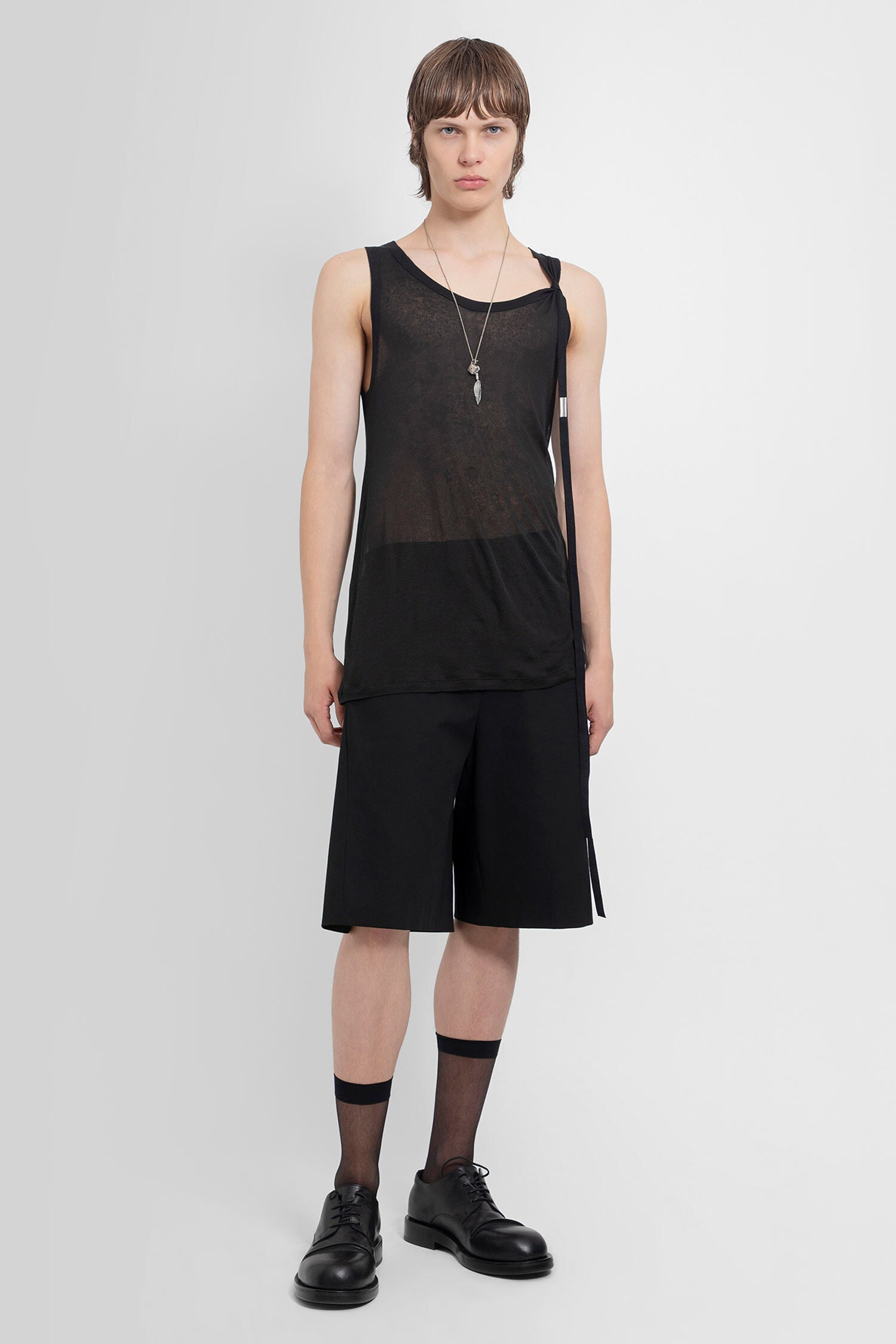 ANN DEMEULEMEESTER MAN BLACK SHORTS & SKIRTS