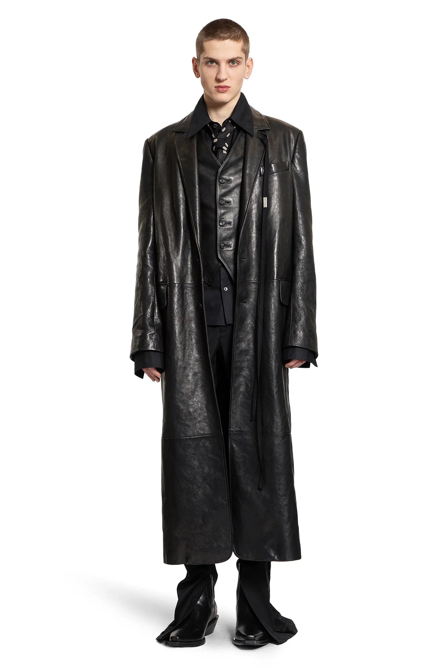 ANN DEMEULEMEESTER MAN BLACK COATS - Antonioli.eu