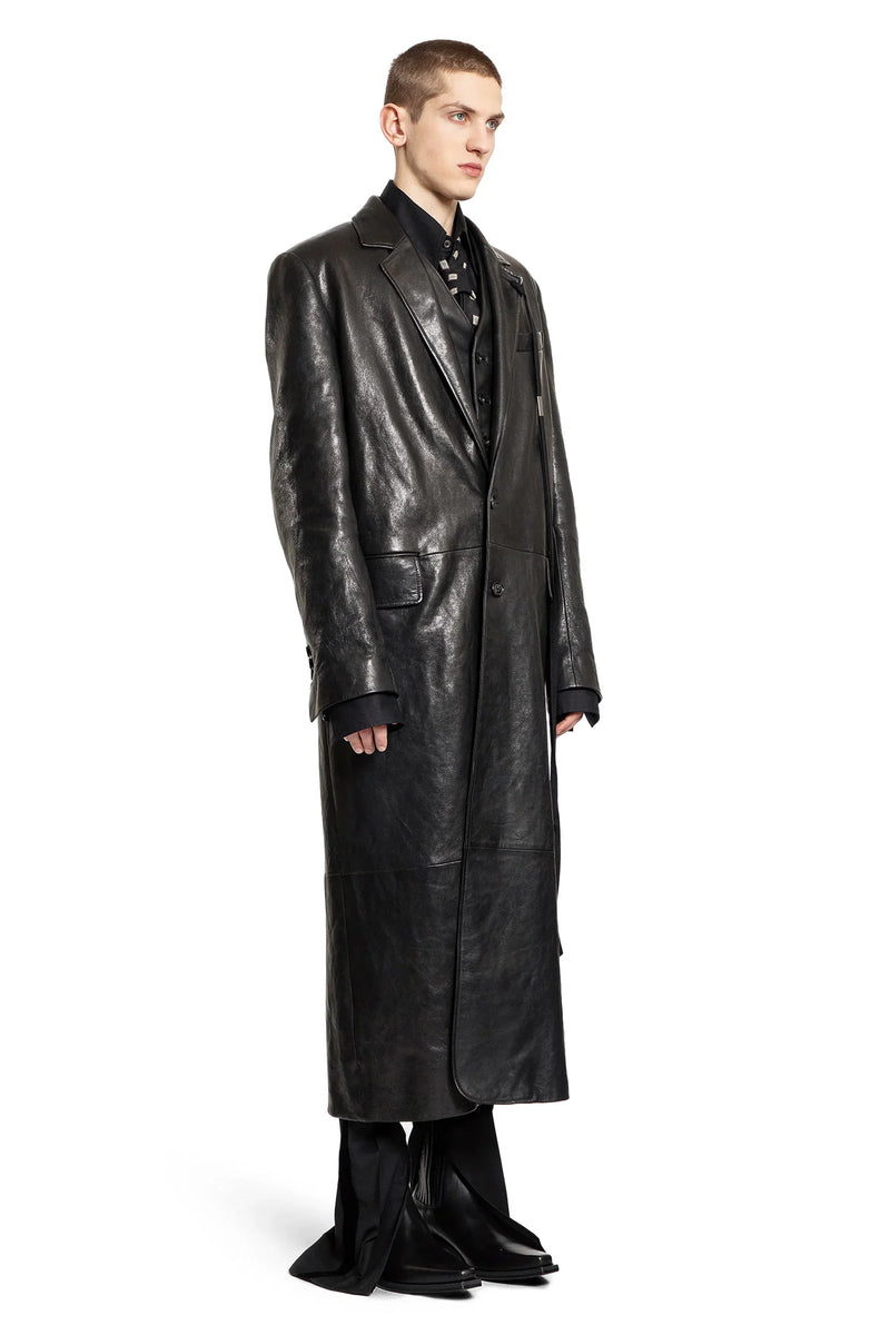 ANN DEMEULEMEESTER Hakan Tailored Coat in Vintage Lux Grained Leather man