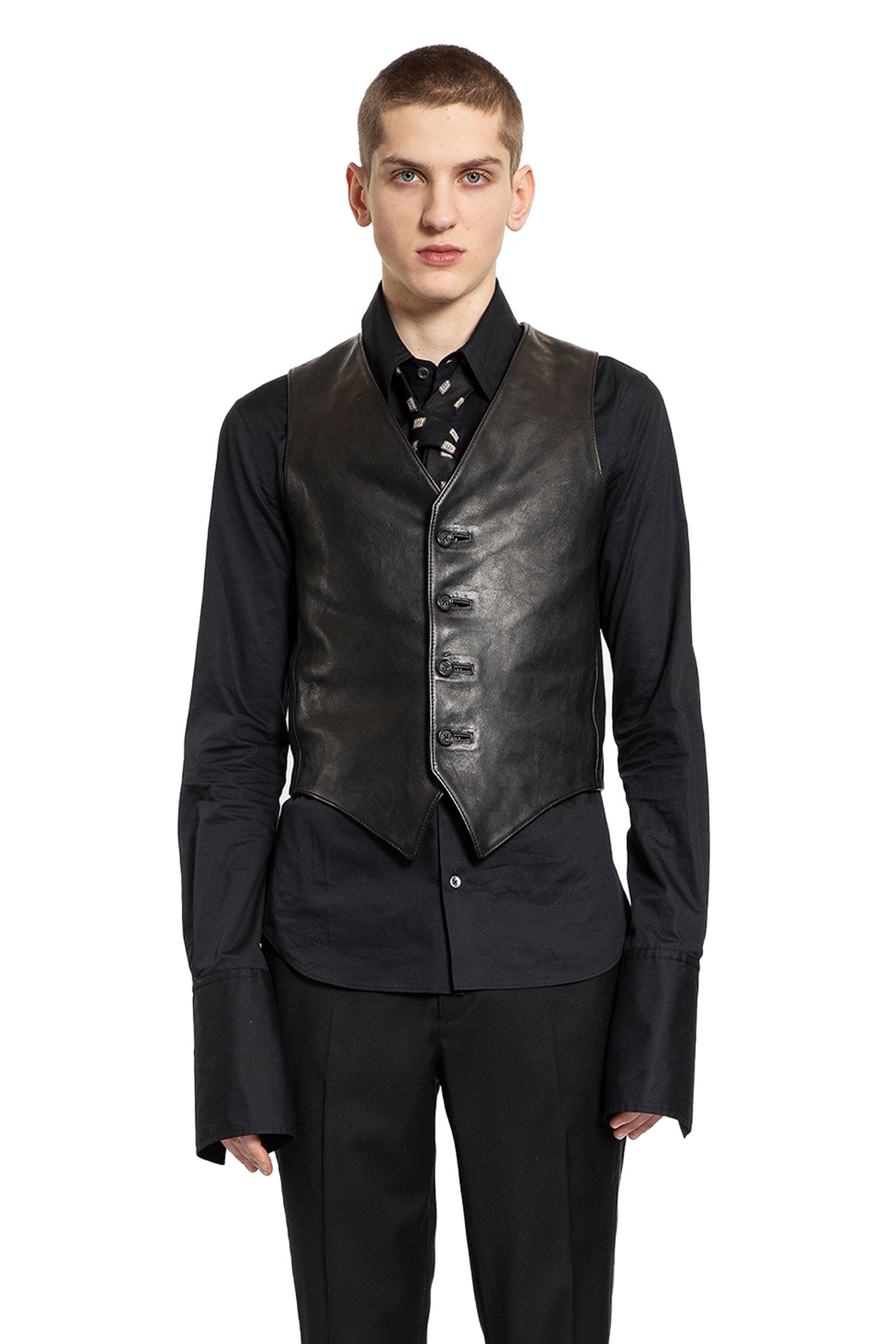 ANN DEMEULEMEESTER MAN BLACK VESTS