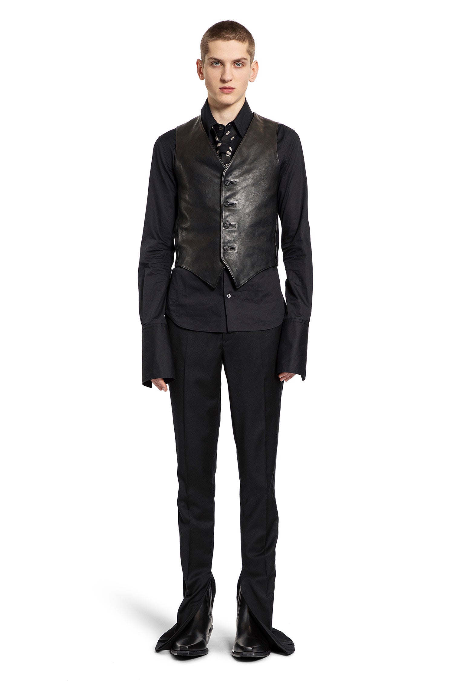 ANN DEMEULEMEESTER MAN BLACK VESTS