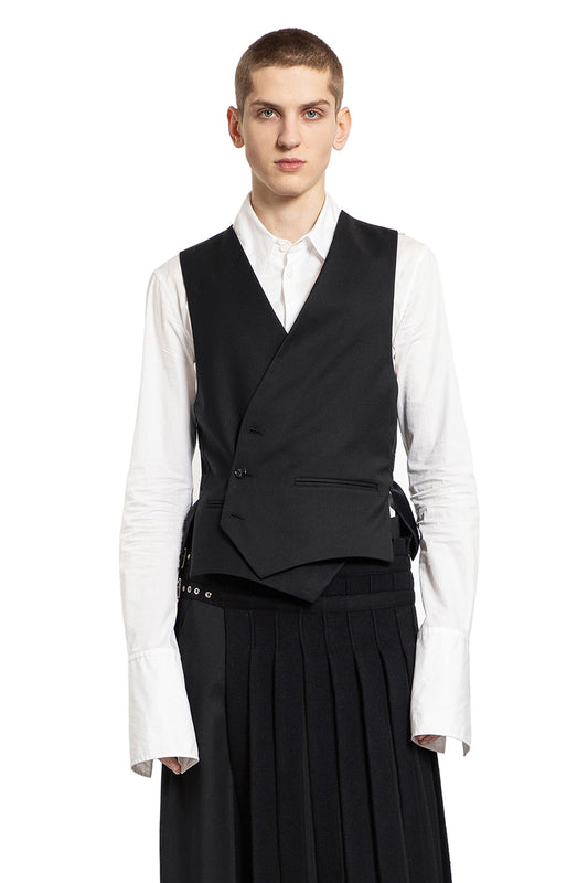 ANN DEMEULEMEESTER MAN BLACK VESTS