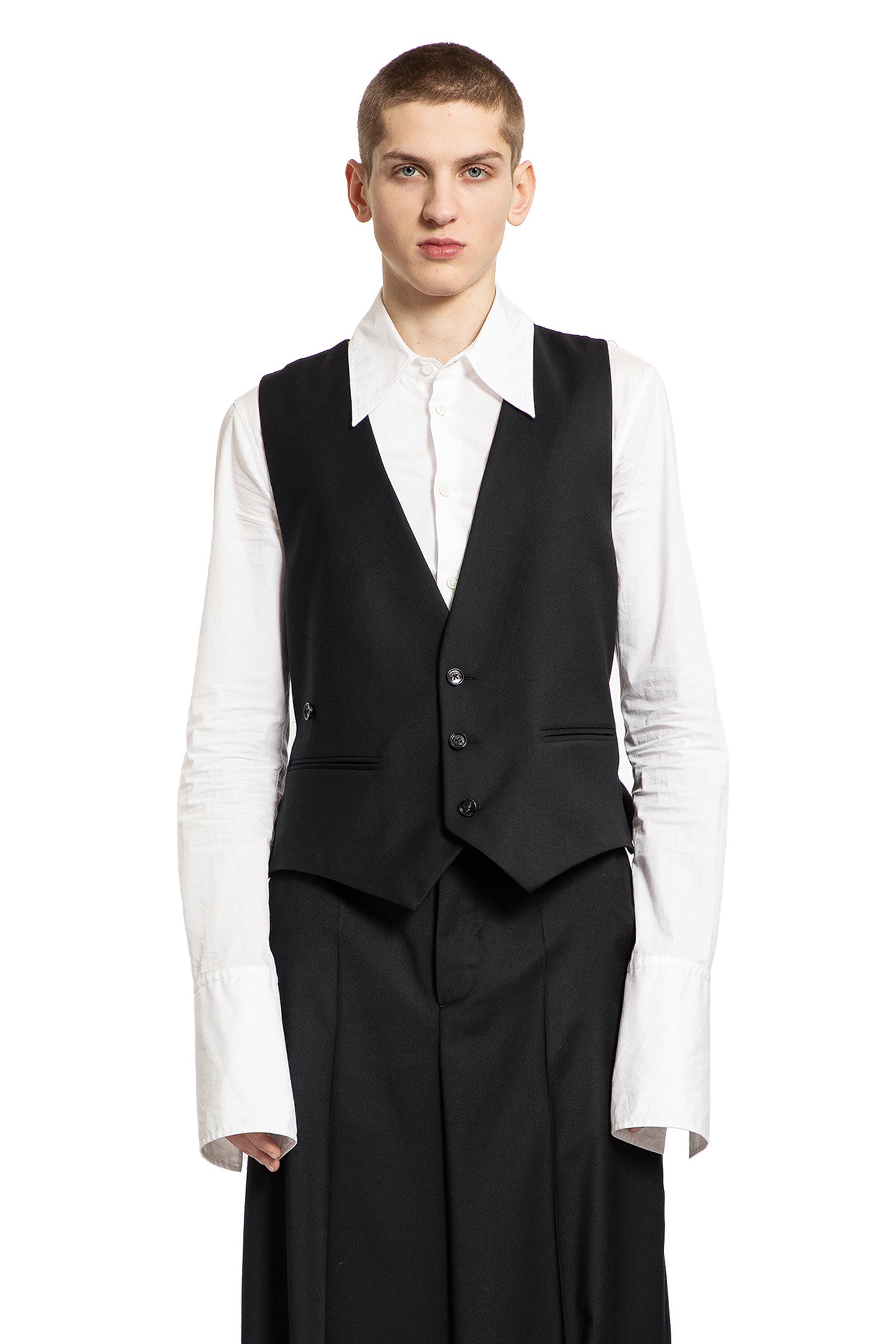 ANN DEMEULEMEESTER MAN BLACK VESTS