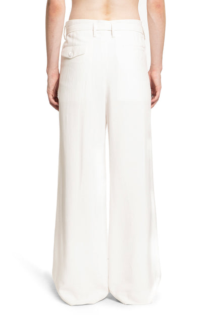 ANN DEMEULEMEESTER MAN OFF-WHITE TROUSERS